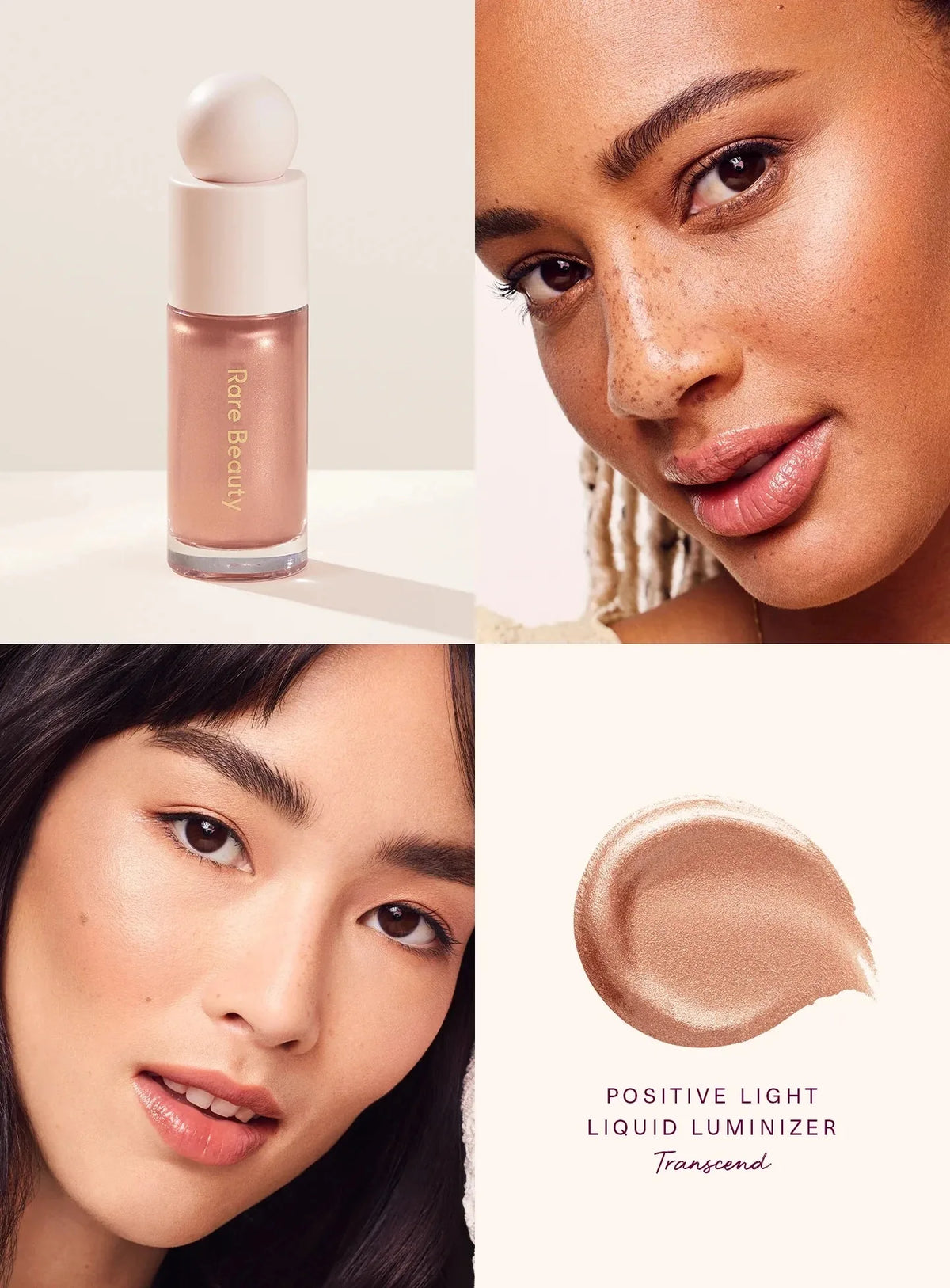 Rare Beauty Positive Light Liquid Luminizer Dewy Glow Radiant Shine Luminous Second Skin Glass Like Finish Long Lasting Makeup