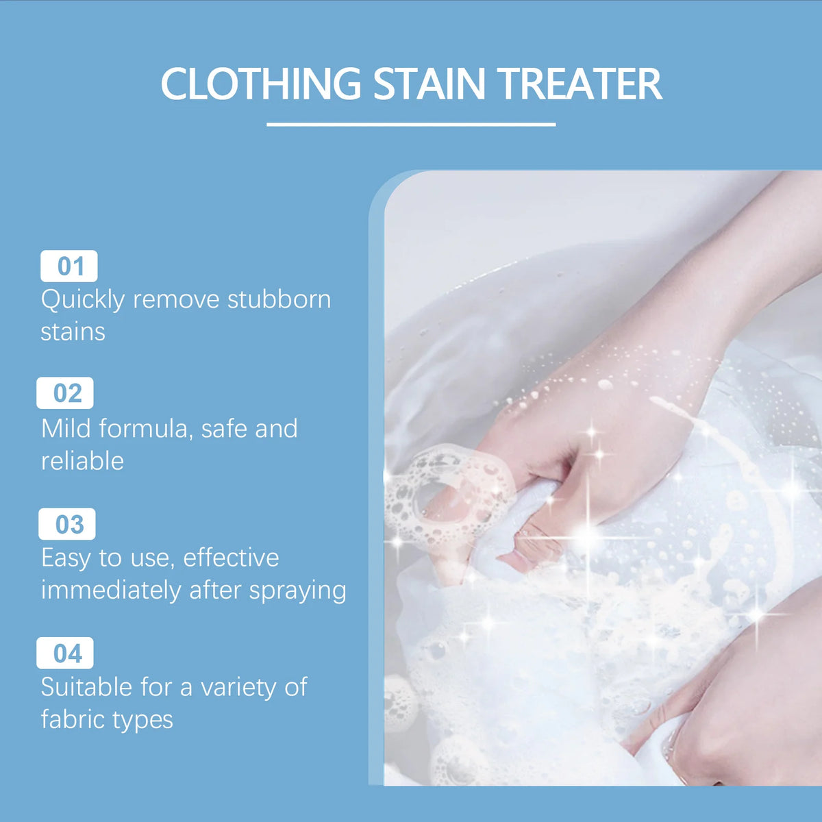 Clothes Decontamination Spray Deep Penetration Cleaning No Residue Mild&Non Irritating Clean Fragrant & Soft Protective Clothing