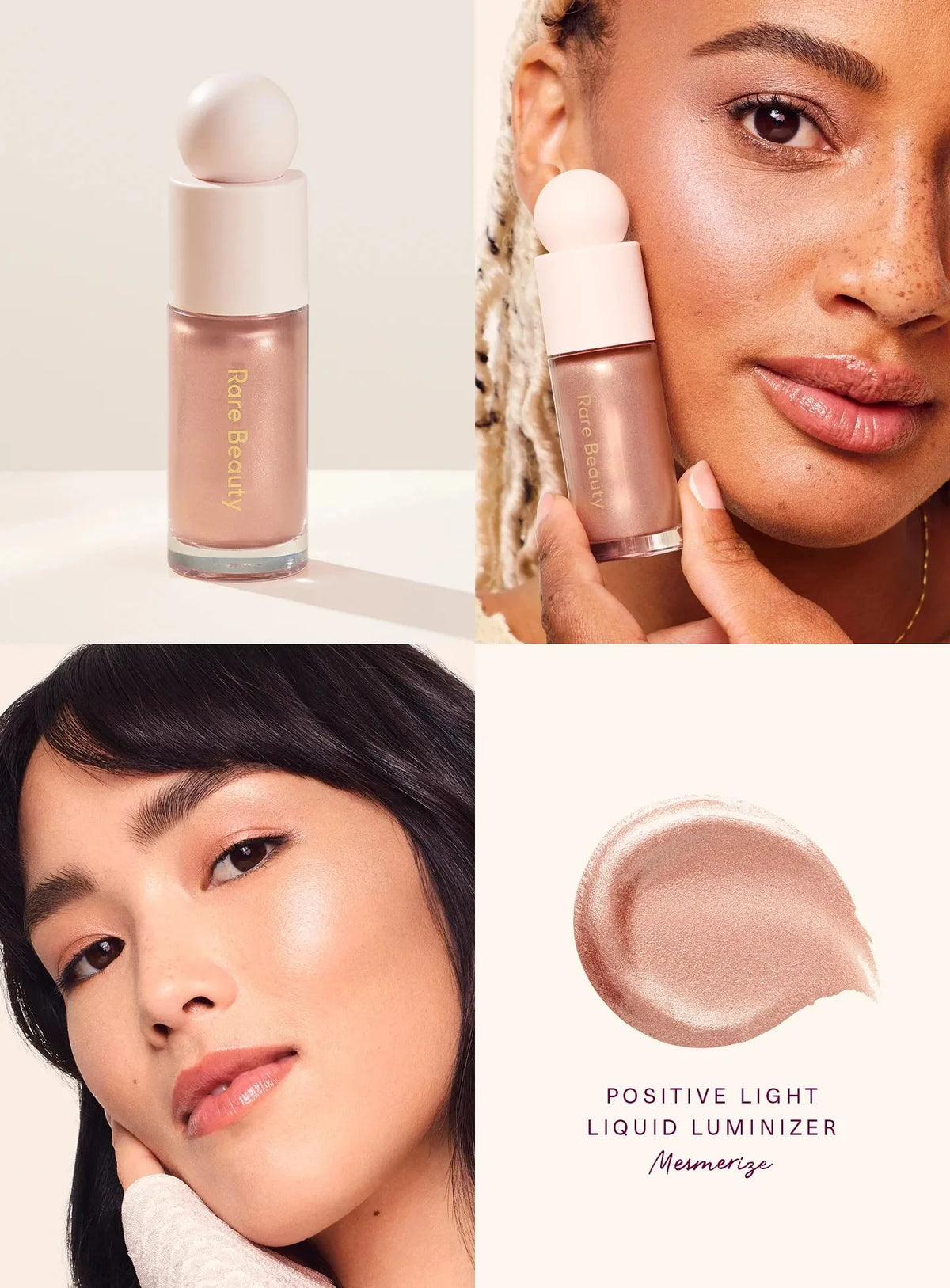 Rare Beauty Positive Light Liquid Luminizer Dewy Glow Radiant Shine Luminous Second Skin Glass Like Finish Long Lasting Makeup