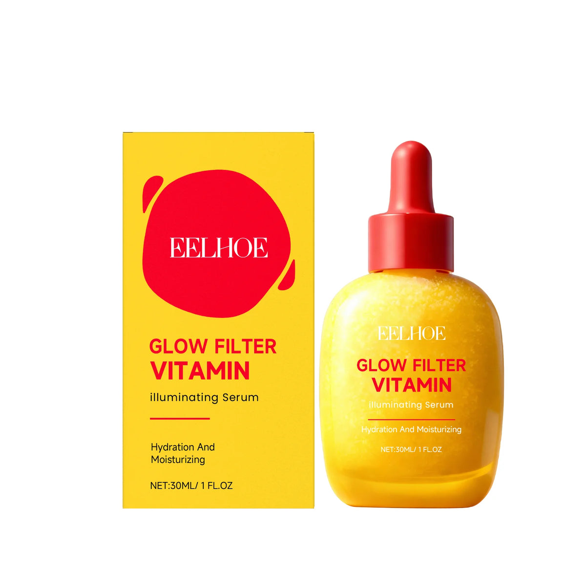 Glow Filter Vitamin Illuminating Serum & Cream Set 30ml Serum + 50g Cream, Brightening & Hydrating Duo for Radiant, Glowing Skin