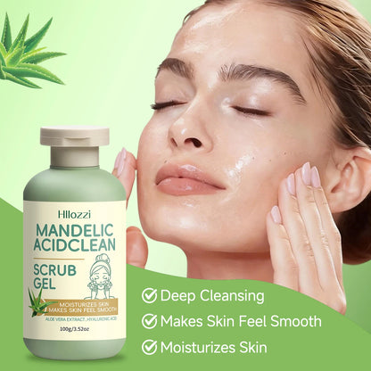 Mandelic acid cleansing and exfoliating gel deeply cleanses, gently cares for the skin, and removes surface dirt.
