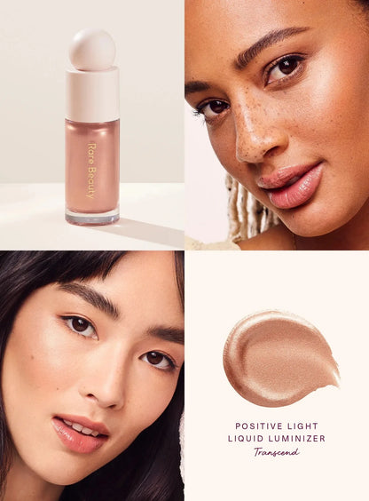 Rare Beauty Positive Light Liquid Luminizer Dewy Glow Radiant Shine Luminous Second Skin Glass Like Finish Long Lasting Makeup