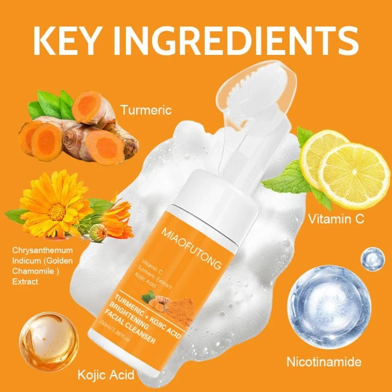 Turmeric Cleansing Milk Turmeric Vitamin C, Kojic Acid Cleansing Milk Moisturizing Cleansing Mousse