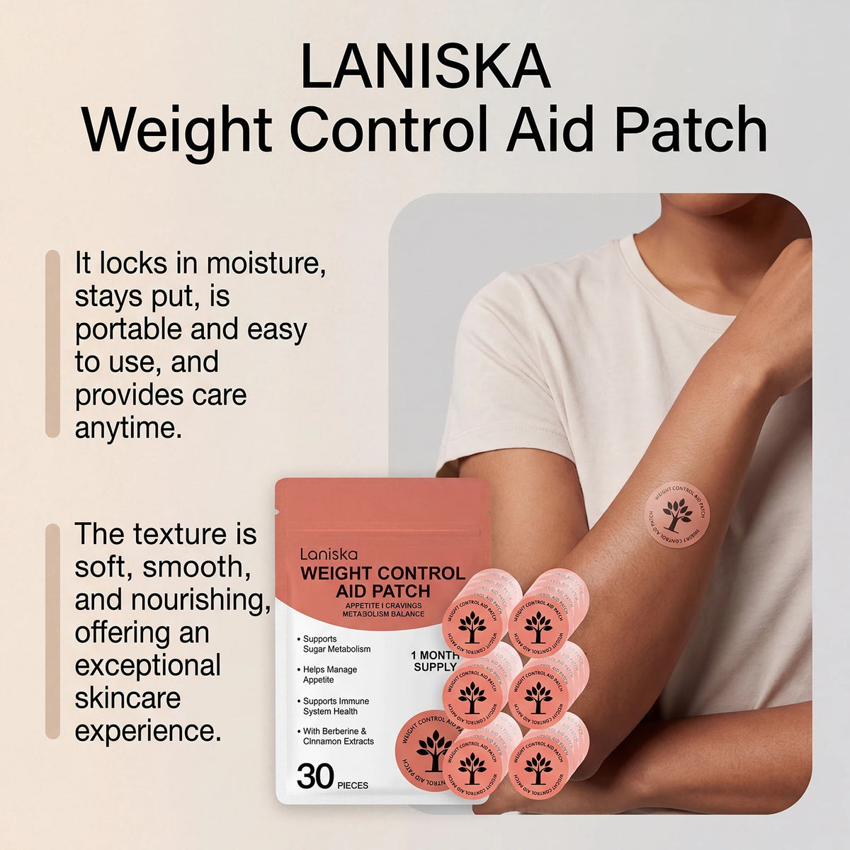 Body Care Patch Protects and Nourishes Skin Highlights Body Contours Lightweight Moisturizing Care Patches Portable