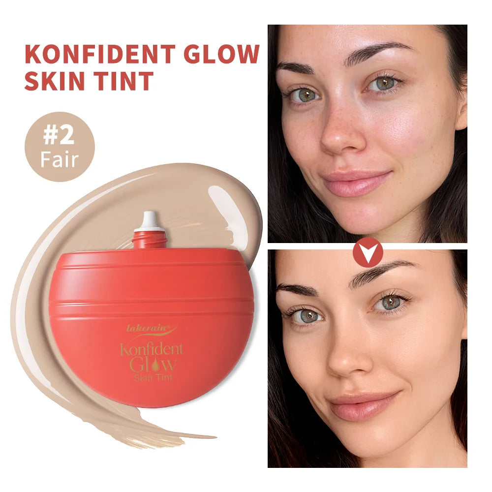 Hydrating Glow Skin Tint Foundation Oil-Free Glass Skin Facial Makeup Base Sweat Resistant Skin Friendly Light Coverage Makeup