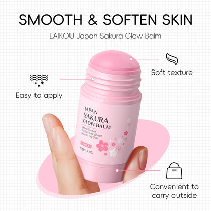 LAIKOU Japan Sakura Glow Balm 40g Nourishing Refining Radiant Skin Moisturizing Stick Balm