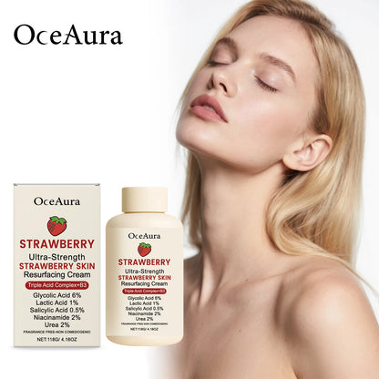 Strawberry Glow Body Cream with Niacinamide Salicylic Acid Exfoliating Moisturizer Smooth Skin Non Greasy Hydrating Holiday Gift