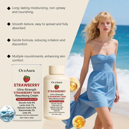 Strawberry Glow Body Cream with Niacinamide Salicylic Acid Exfoliating Moisturizer Smooth Skin Non Greasy Hydrating Holiday Gift