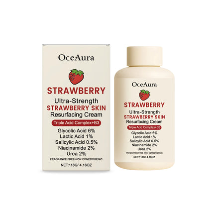 Strawberry Glow Body Cream with Niacinamide Salicylic Acid Exfoliating Moisturizer Smooth Skin Non Greasy Hydrating Holiday Gift