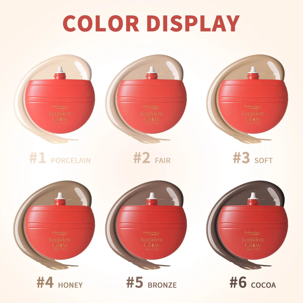 Hydrating Glow Skin Tint Foundation Oil-Free Glass Skin Facial Makeup Base Sweat Resistant Skin Friendly Light Coverage Makeup