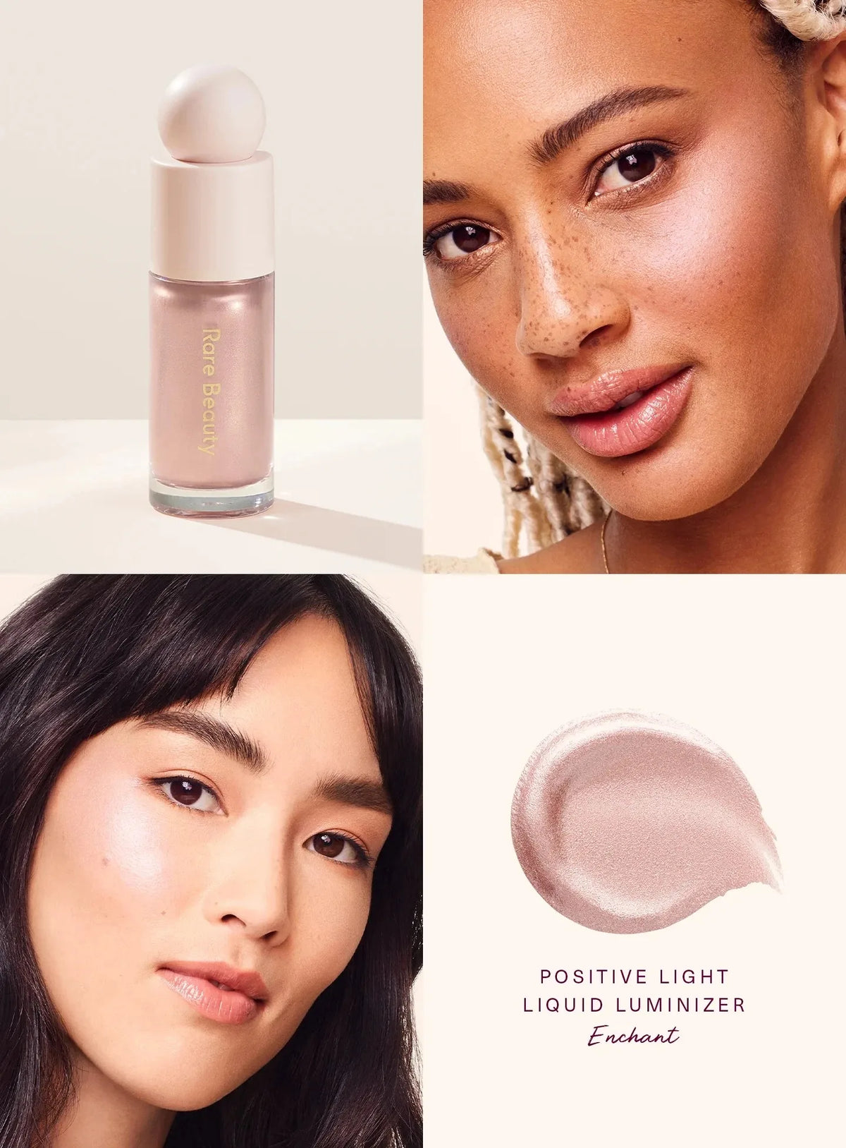 Rare Beauty Positive Light Liquid Luminizer Dewy Glow Radiant Shine Luminous Second Skin Glass Like Finish Long Lasting Makeup