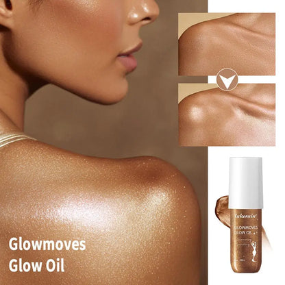 Lakerain Glowmotions Glow Body Oil 100ml Long Lasting Hydrating Shimmer Bronze Non-Greasy Summer Body Care Glow Oil Makeup