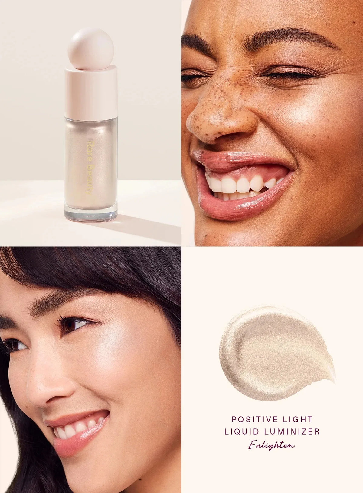 Rare Beauty Positive Light Liquid Luminizer Dewy Glow Radiant Shine Luminous Second Skin Glass Like Finish Long Lasting Makeup