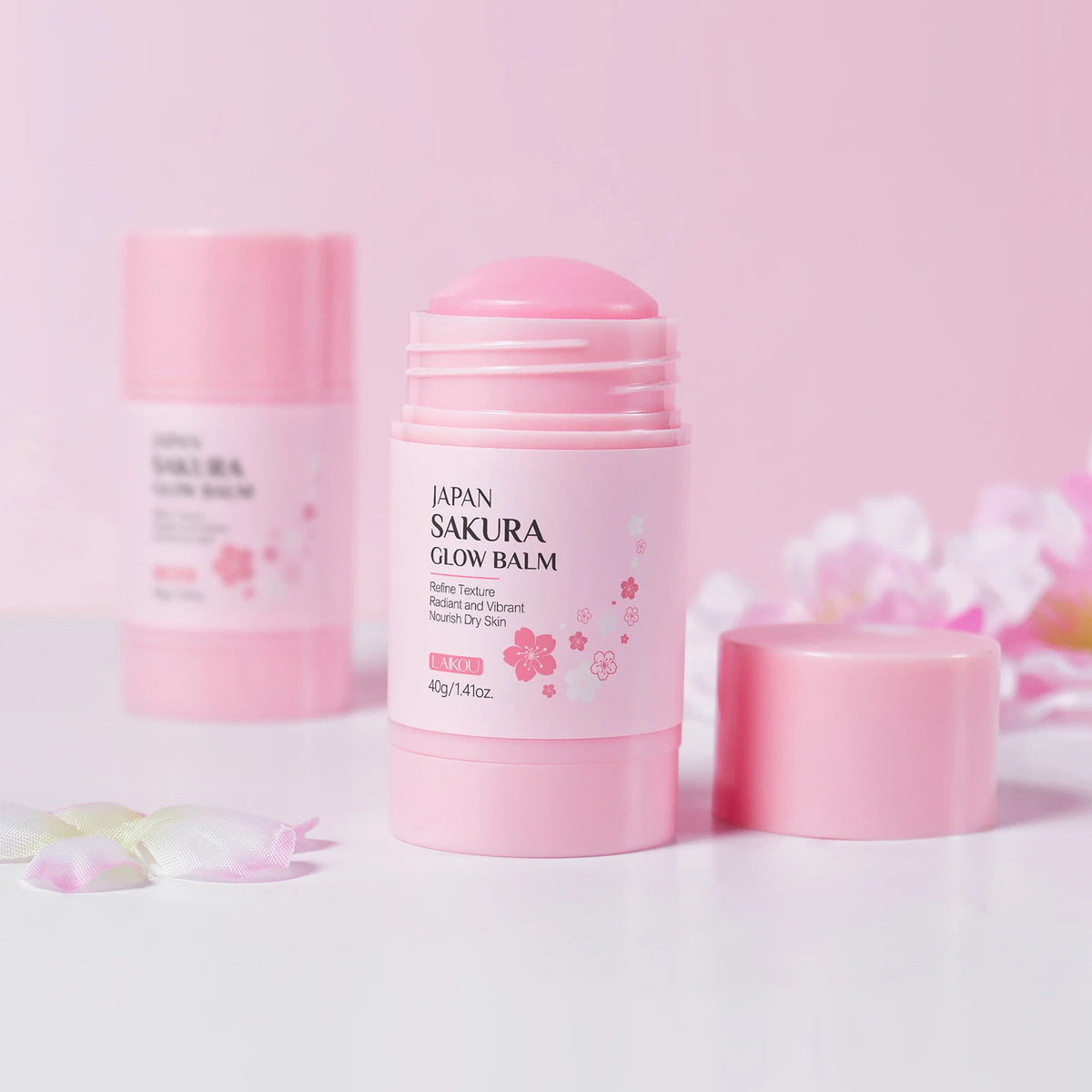 LAIKOU Japan Sakura Glow Balm 40g Nourishing Refining Radiant Skin Moisturizing Stick Balm